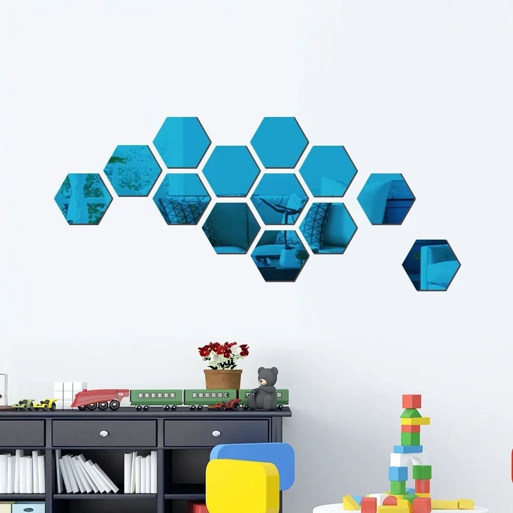 🪞 Miroirs Muraux Hexagonaux en Acrylique – Style Géométrique Élégant - AsilDz